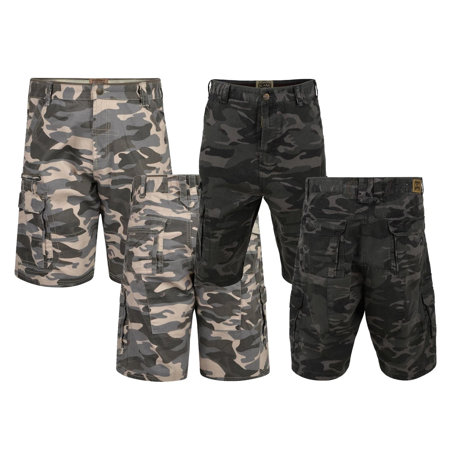 Kam Mens Camo Cargo Shorts Loose Fit Zip Fly Multi Pockets Half Pants For Summer
Opens in a new wind