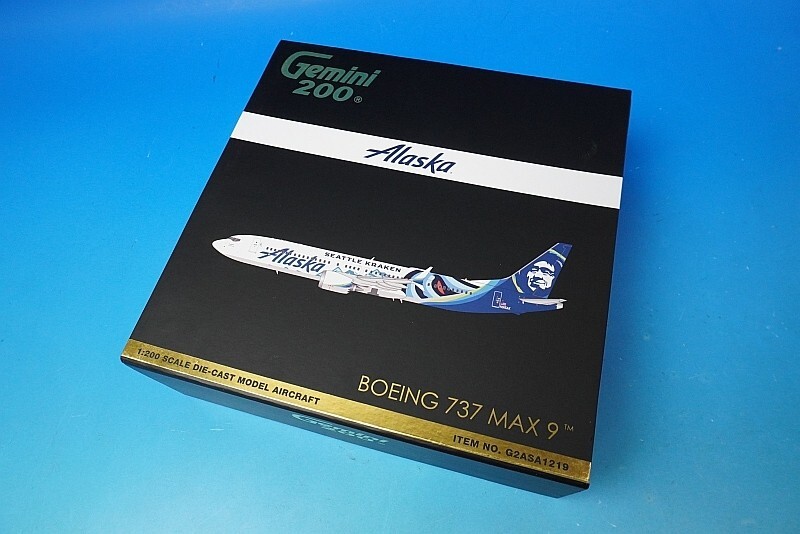 1:200 B737 MAX 9 Alaska SEATTLE KRAKEN N915AK G2ASA1219 Gemini