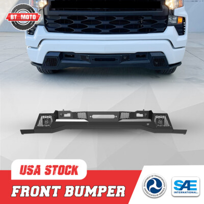 NEW Steel Front Bumper For 2022-2025 Chevy Silverado 1500 w/2*LED Pod Lights