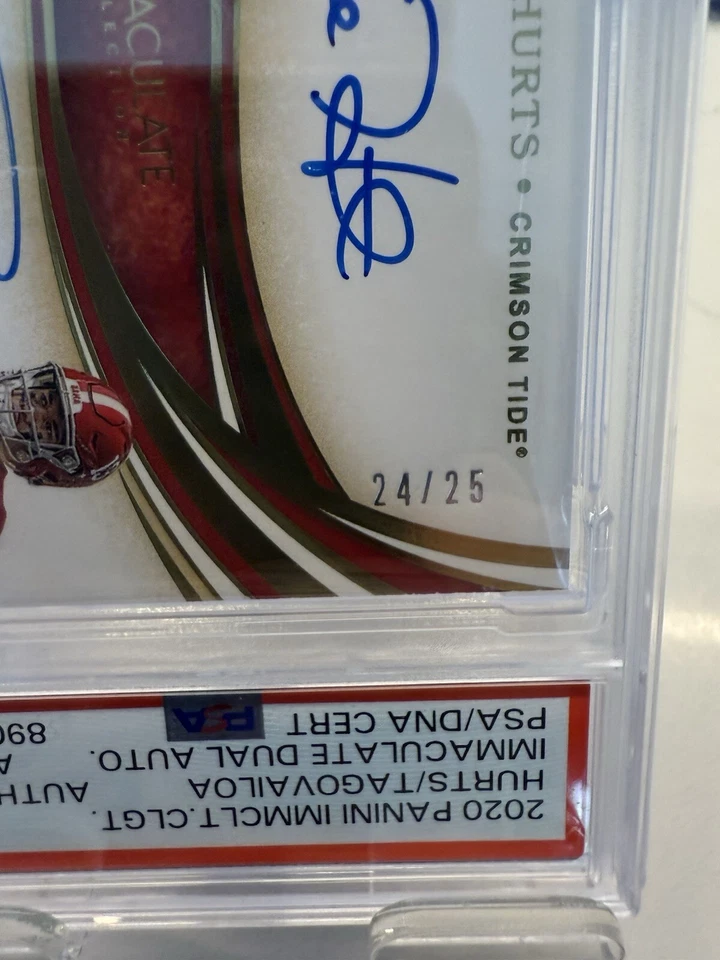 2020 Immaculate Collegiate Jalen Hurts Tua Tagovailoa Rc Auto /25 Alabama PSA - Image 3 of 4