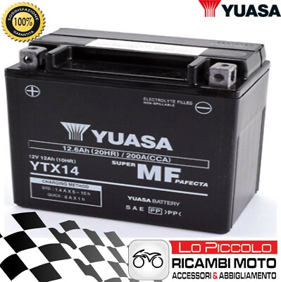 Yuasa Battery YTX14-BS | Batteria Di Ricambio Da Moto Per BMW R 1200 GS 2002 - Foto 8