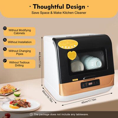 Compact Tabletop Mini Countertop Kitchen Dishwasher Household Small Apartments