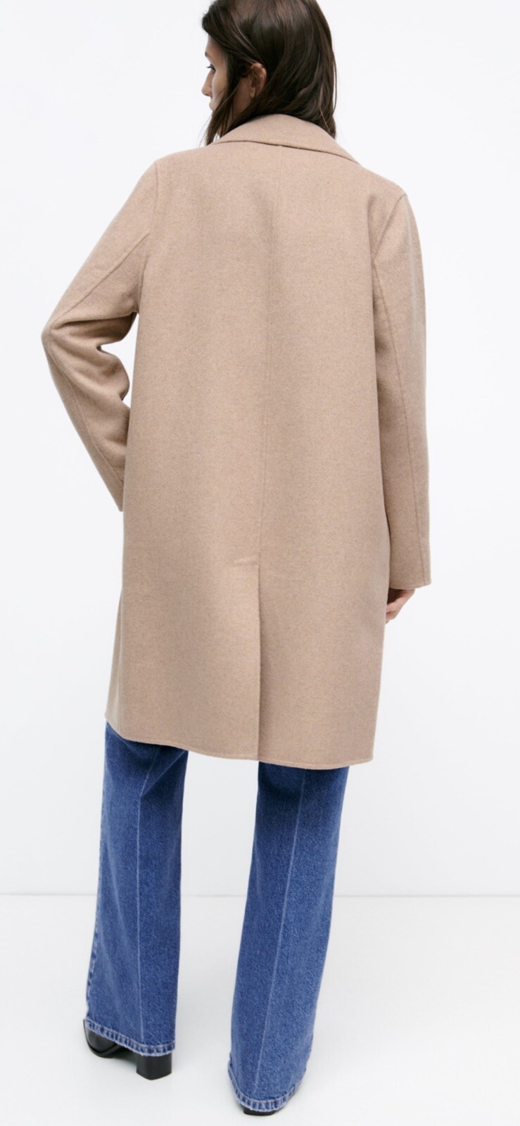 ALTRA Cappotto maschile doppiopetto Zara sabbia cammello beige misto lana taglia S Uk8 10