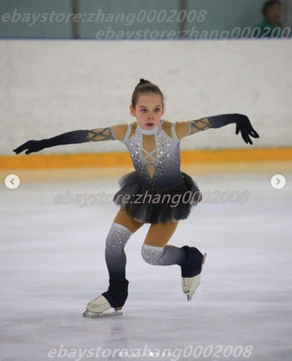 HANDMADE ICE DANCE DRESS/FIGURE SKATING DRESS/ MATCH GLOVE THE STOCKINGS