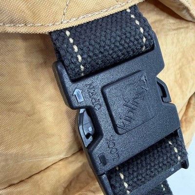 VTG Kipling Mustard Yellow Crinkle Nylon‎ Rucksack Backpack Buckle Flap Large VTG Kipling Mustard Yellow Crinkle Nylon Rucksack Backpack  main image 2
