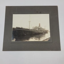 Antique Photograph SUWA MARU Japanese Passenger Cargo Ship Early 1900s