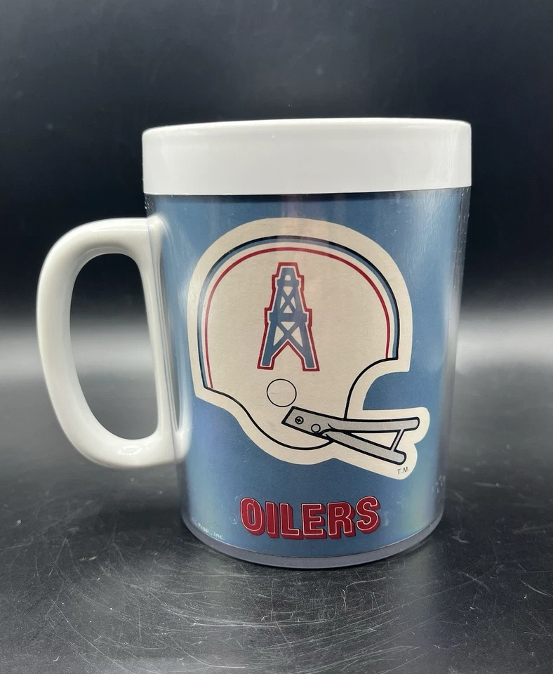 Therma Serv Vintage 1976 Houston Oilers Plastic Mugs Cups 16 oz & 8 oz Set Of 6 - Image 2 of 4