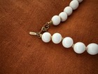 Vintage Monet Long and Knotted White Milk Glass Beaded Necklace and Bracelet Set — photo 3