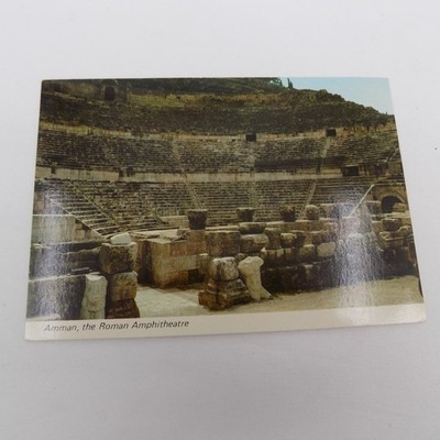Amman Roman Amphitheatre Postcard 5.75'' x 4'' Jordan Ruins History UNPOSTED Vtg