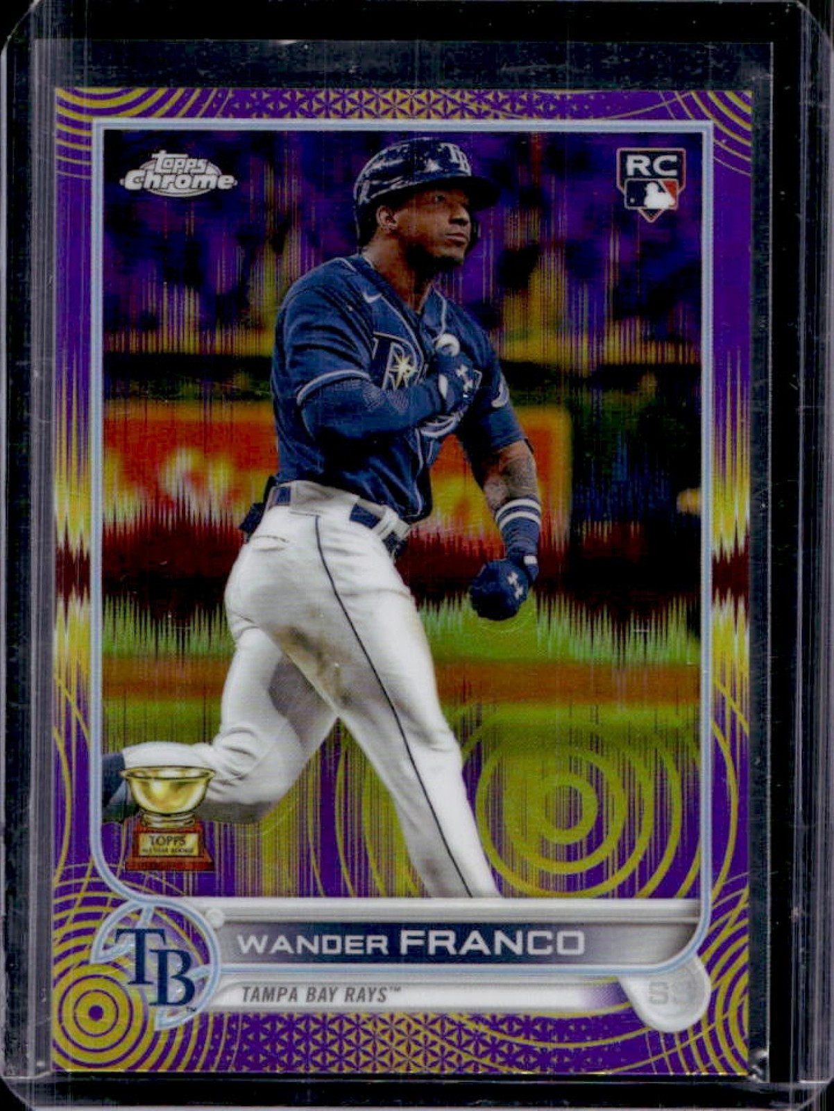 2022 Topps Chrome Sonic Wander Franco RC Purple/Yellow Pulse Refractor #63/299
