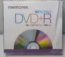 MEMOREX DVD-R 10PK 16X 4.7 GB 120 Min NEW Sealed B313