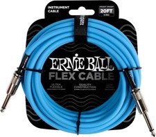 Ernie Ball P06417 Flex Straight to Straight Instrument Cable - 20-foot, Blue