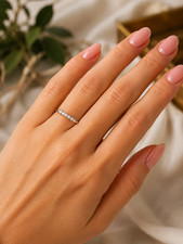 NOVA STAR Lab-Grown Diamond 7-Stone Wedding Band 14K White Gold 0.25ctw 7
