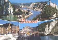 Dinant Belgium Multi-View Postcard - Meuse River, Citadel, Saxophone Statue