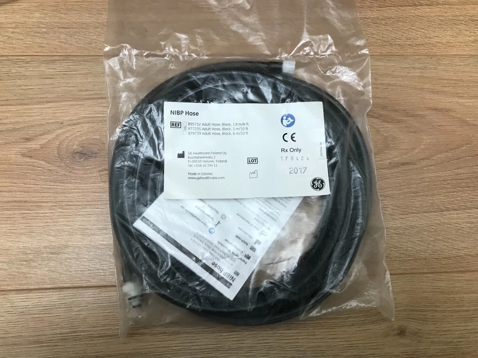 GE Datex Ohmeda 877235 Adult NIBP Air Hose Extension Dual Tube Connector 3m/10ft - Photo 1/1