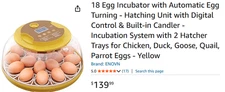 18 Egg Incubator with Automatic Egg Turning - Hatching Unit with Digital Control