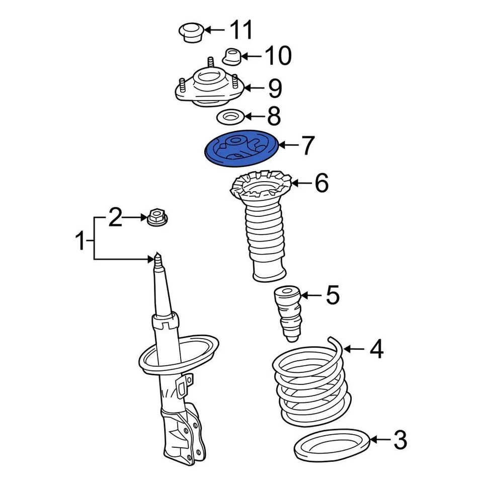 For Toyota Corolla 2009-2019 Toyota 4804402120 Front Upper Coil Spring Insulator Foto 3 de 4