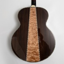 Chitarra acustica tutto legno massello 6 corde finitura sunburst intarsio abalone fatta a mano
