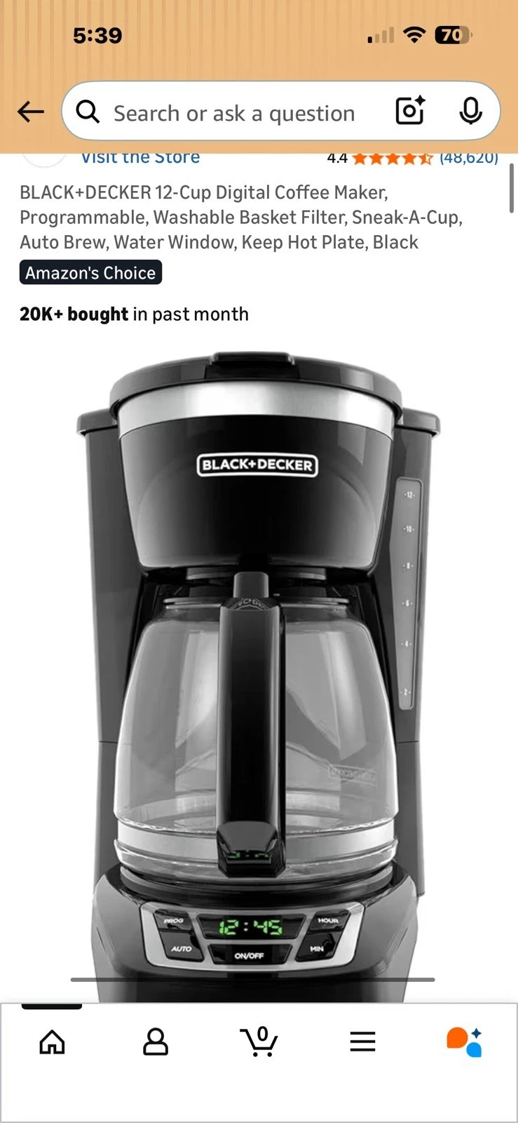 BLACK+DECKER 12-Cup Programmable Coffee Maker
