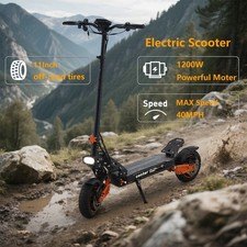 Adults electric scooter 11 inch off road 1200w foldable 48v21ah fast charging