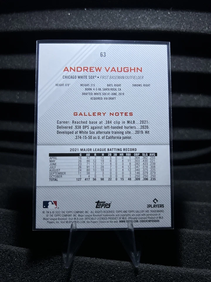 2022 Topps Gallery Baseball. Andrew Vaughn #63 - Image 2 of 2