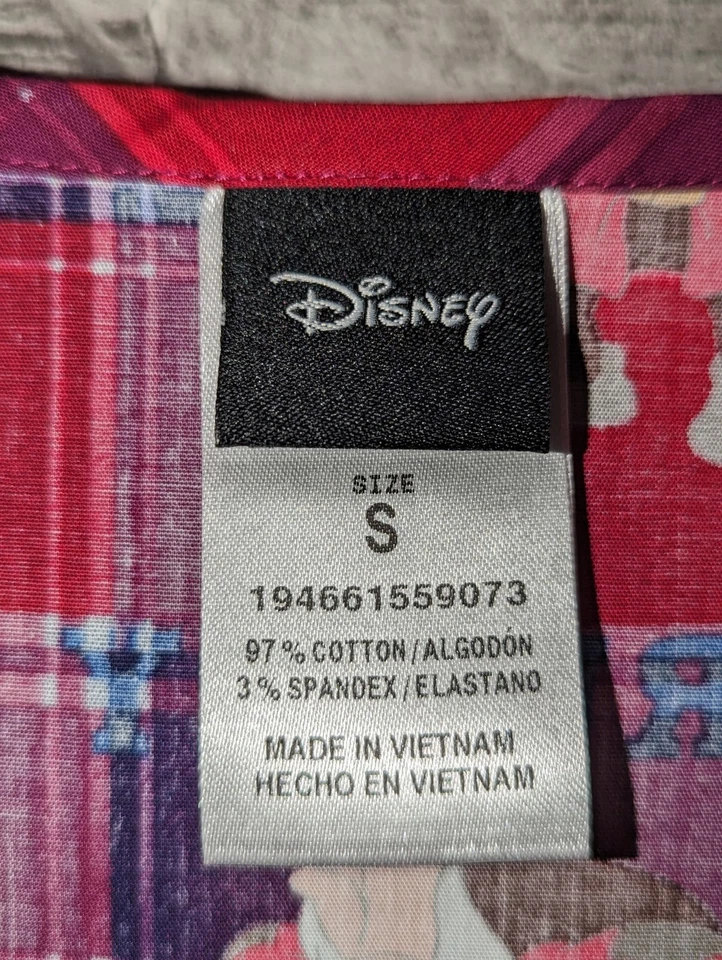 Grumpy Snow White Cherokee Scrub Top Disney Tooniforms Mens V Neck Size S New - Image 3 of 4