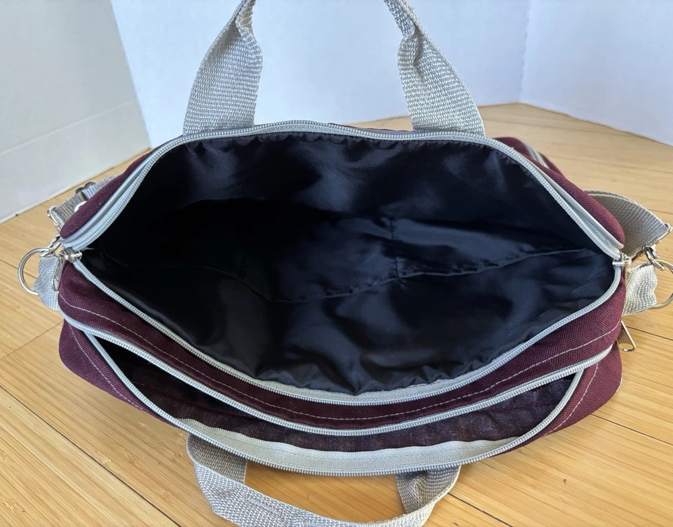 Bolso de Lona WSU - Bolsillos/Cremallera - Granate/Blanco/Gris - Envío Rápido Foto 4 de 4