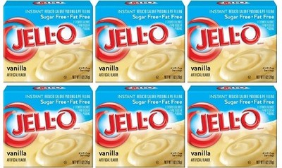 Jello Sugar Free Vanilla Instant Pudding & Pie Filling Mix 6 Pack