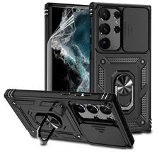 Samsung Galaxy S23 Ultra 5G Black Military Grade with Camera Cover Screen Protec