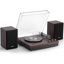 Record Player, 3 Speed Turntable with Two 15W External Speakers, Bluetooth In...
