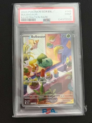 2024 POKEMON SCR EN-STELLAR CROWN ILLUSTRATION RARE #143 BULBASAUR PSA 9