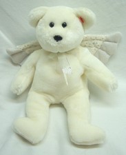 TY 2002 Beanie Babies HERALD THE WHITE ANGEL TEDDY BEAR 8" Stuffed ANIMAL Toy