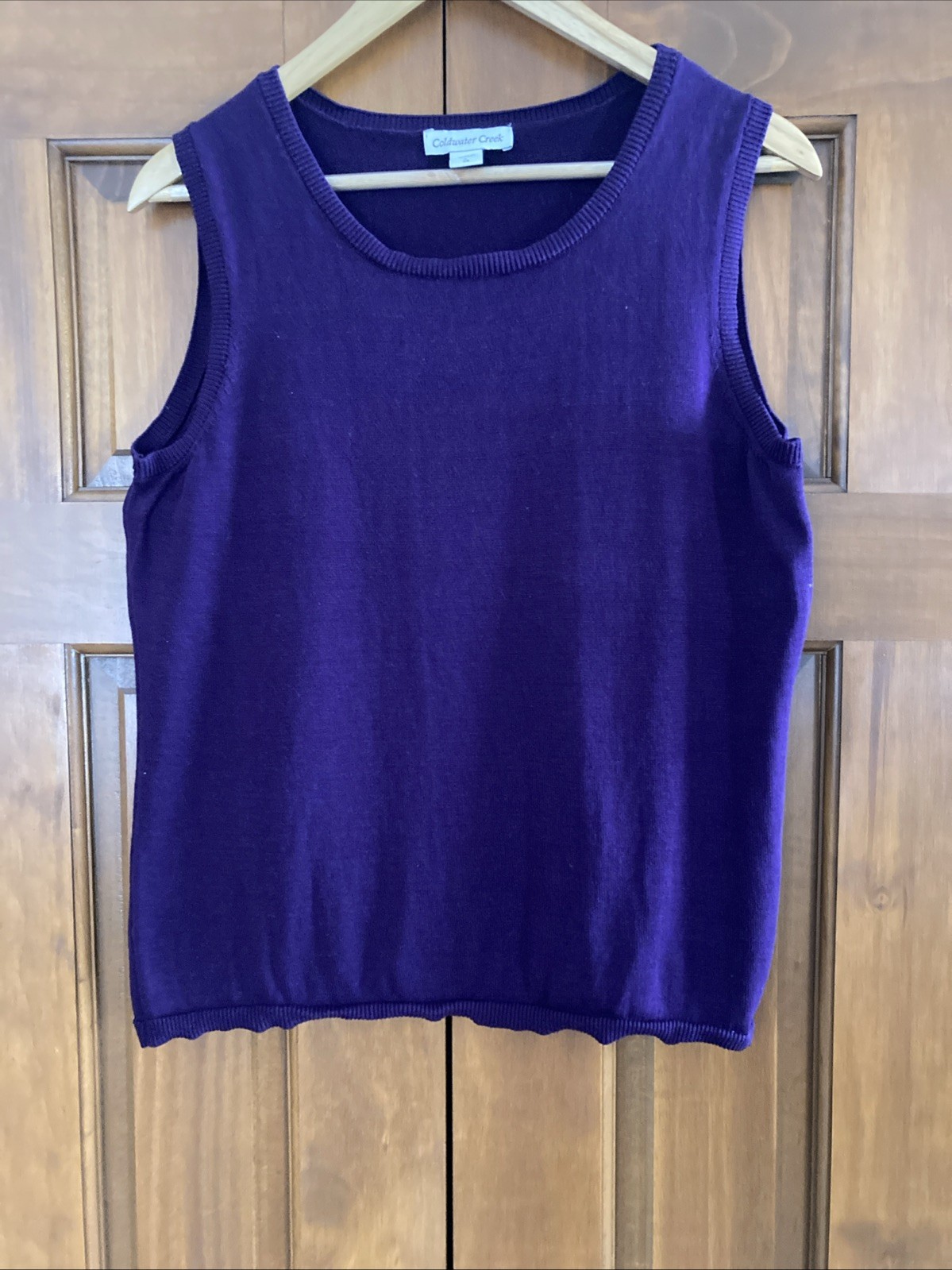 Coldwater Creek Silk Cotton Purple Sleeveless Top Shell Women’s Sz Large 14