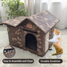 Outdoor/Indoor Cat House Insulated and Weatherproof Waterproof Cat Shelter NEW