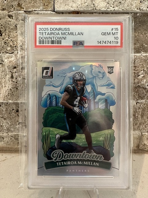 💎 2025 Panini Donruss - Downtown! Tetairoa McMillan #15 (RC) PSA 10 💎