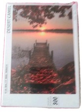 NEW SEALED Desert Camel tiny wood puzzle bridge water sunset nature jigsaw 300 p