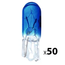 50X Blue 70 73 74 T5 Mini-Wedge Halogen Bulb Instrument Cluster Dashboard Lights