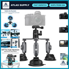 Heavy Duty Triple Suction Cup Camera Mount for GoPro, Insta360, DJI, DSLR - Wind