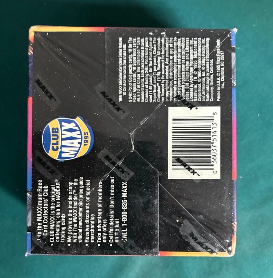 1995 MAXX MEDALLION FACTORY SEALED WAX BOX NASCAR RACING CARDS - Image 3 of 4