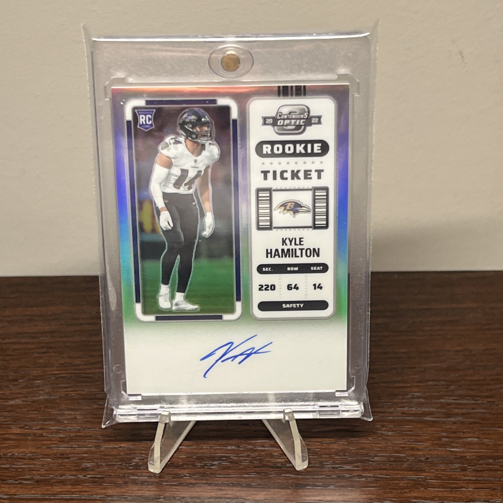 2022 Panini Contenders Optic Rookie Ticket RPS Autographs Kyle Hamilton #128 RC