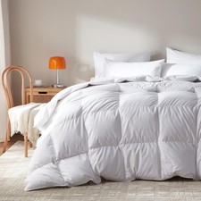 Goose Feather Down Comforter King,100 Organic Cotton Duvet Insert