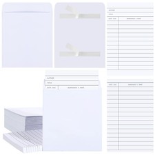 Nezyo 100 Pcs Library Card Pockets Self Adhesive Backing Due Date Cards Kits... 