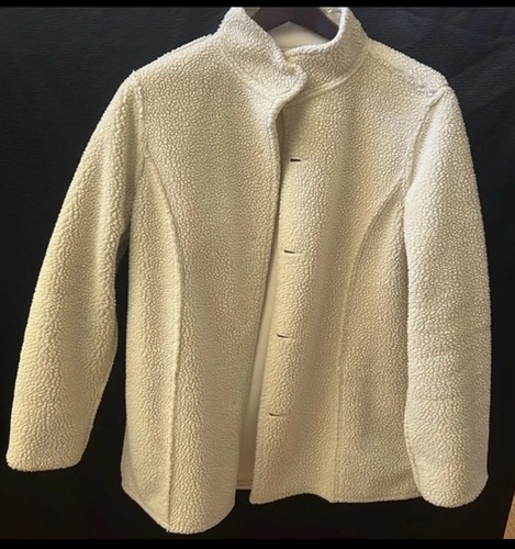 LL Bean Women’s Faux Suede Shearling Fleece Jacket Small - Picture 3 of 8