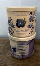 WHiTE Barn 3-wick candle Set-Fresh Cut LiLACS-ViOLETS are BLUE-Floral Scents-NEW