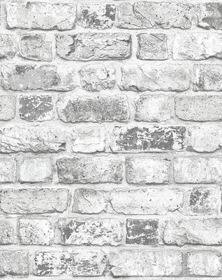 MelunMer Grey Brick Wallpaper Peel and Stick 17.3''×78.7'', Gray