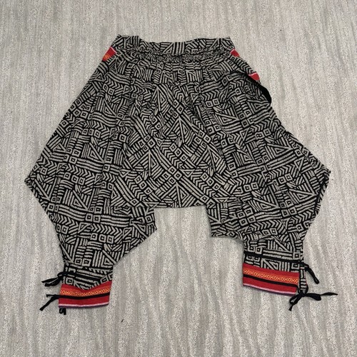 Harem Pants Handmade In Thailand Tie Ankle Geometric Print Unisex One Size - Picture 2 of 6