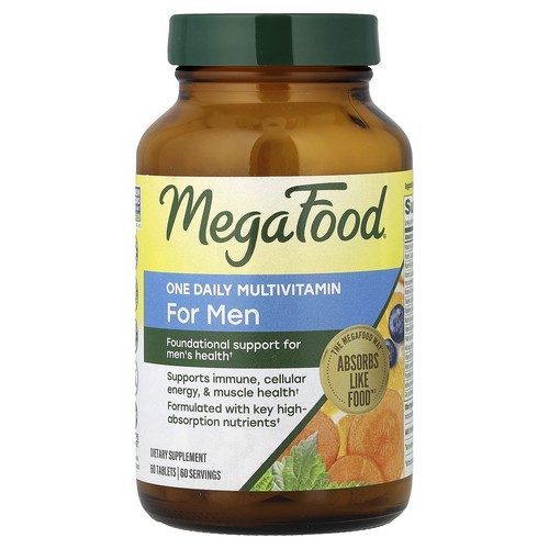 MegaFood Men s One Daily Iron Free 60 Tablets Dairy-Free, Gluten-Free,