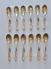 CRYSTAL SERIES - DESSERT SPOON - (12 PIECES SET) - BRONZE FINISH - L18.2CM