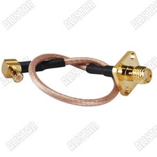 10x MCX male right angle to SMA female 4 hole Flange pigtail cable RG316 15cm