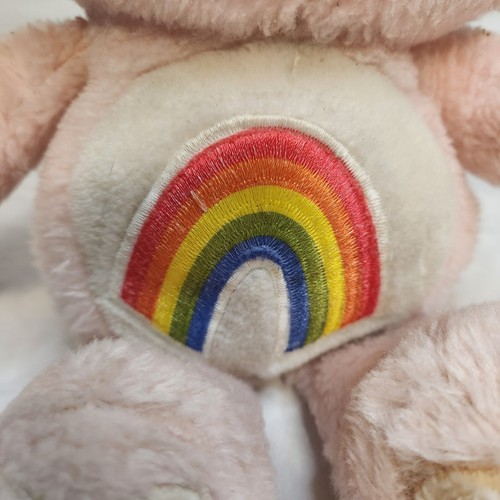 Peluche vintage 12" CARE BEARS Kenner Cheer Bear saluti americani 1983 arcobaleno - Foto 20 di 22